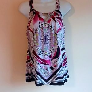 White house Black Market multicolor sleeveless blouse
